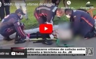 SAMU socorre vítimas de colisão entre motoneta e bicicleta na Av. JK – VÍDEO