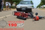 ARIQUEMES: Senhor sofre escoriações ao colidir com carro na Av Canaã 