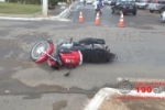 ARIQUEMES: Idoso fica ferido após colisão de moto e carro na Tancredo Neves