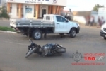 ARIQUEMES: Motociclista colide com caminhonete na Av. Jamari
