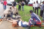 ARIQUEMES: Mototaxista e passageira ficam feridos em acidente na Av. JK