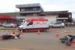 ARIQUEMES: Homem fica ferido em colisão de motos na Av. Tancredo Neves