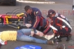 ARIQUEMES: Rapaz tem perna fraturada ao colidir moto com carro na Av. Canaã