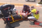 ARIQUEMES: Grávida sofre queda de moto ao colidir com veículo na Av. Tancredo Neves