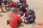 ARIQUEMES: Condutor sofre fratura após colisão entre motos na Av. Canaã