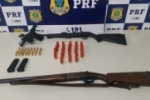 Em Rondônia PRF apreende cinco armas de fogo e 125 munições