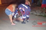 ARIQUEMES: SAMU socorre mulher após cair da garupa de motoneta no Bairro BNH