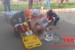 ARIQUEMES: Motociclista fica com suspeita de fratura em perna após atropelar cachorro na Avenida Hugo Frey