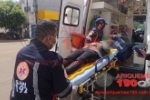 ARIQUEMES: Motociclista sofre possível fratura em perna esquerda após colidi em carretinha de carro na Av. Jamari