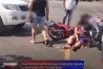 Ariquemes: Duas mulheres ficam feridas após colisão entre motoneta e caminhonete na Av:  Tancredo Neves com Av: Canaã – Vídeo