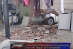 Mulher bate carro emprestado em muro de residência em Ariquemes – Vídeo