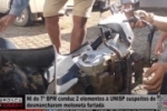 NI (7º BPM) conduz 2 elementos à UNISP suspeitos de desmancharem motoneta furtada – Vídeo