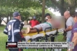 Homem fica ferido após motoneta apresentar falha em freio e atravessar canteiro na Av Tabapuã