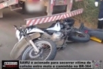 SAMU é acionado para socorrer vítima de colisão entre moto e caminhão na BR–364 – Vídeo