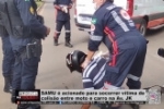 SAMU é acionado para socorrer vítima de colisão entre moto e carro na Av. JK – VÍDEO