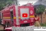 Bombeiros contem incêndio em residências no Setor 01 – Suspeita se que fogo teria iniciado criminoso – Vídeo