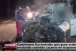 Caminhonete fica destruída após grave acidente envolvendo caminhão caçamba em Ariquemes – Vídeo