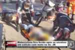 Motociclista fica ferida após se envolver em colisão com moto na Av. JK– Vídeo
