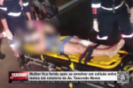 Mulher fica ferida após se envolver em colisão entre motos em rotatória da Av.Tancredo Neves – Vídeo
