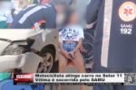 Motociclista atinge carro no Setor 11 – Vítima é socorrida pelo SAMU – Vídeo