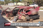 Condutor de Uno tem veículo completamente destruído após ser colidido por caminhonete na Av.Candeias – Vídeo