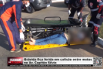 Grávida fica ferida em colisão entre motos na Av. Capitão Sílvio – Vídeo