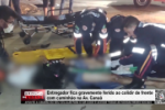 Entregador fica gravemente ferido ao colidir de frente com caminhão na Av. Canaã – Vídeo
