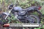 Motocicleta furtada é encontrada abandonada em mata no Zona Sul – Vídeo