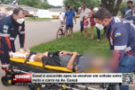 Casal é socorrido após se envolver em colisão entre moto e carro na Av. Canaã – Vídeo