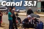 ARIQUEMES: Motociclista é socorrido pelo SAMU após colisão com caminhão