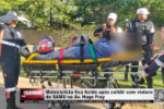 Motociclista fica ferido após colidir com ambulância do SAMU na Av. Hugo Fray