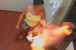 Esposa coloca fogo no marido após ser agredida durante show em RO
